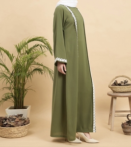 Nueva Abaya Tradicional Islámica Negra para Mujer, Estilo Saudí, Primavera 2026, Dubai, Poliéster Transpirable, Largo hasta el Tobillo, Musulmana - Product Image 5
