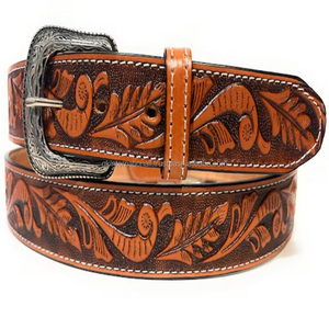 Wholesale Fashionable Designer Personalized Genuine Full Grain Western Leather Hand <b>Tooling</b> <b>Belt</b> From India Exporter - Product Image 2