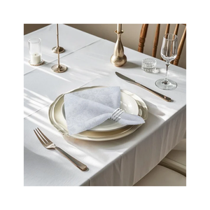 Serviette de table en coton jacquard damassé blanc pur de luxe 45x45cm 230 GSM pour hôtel, restaurant, mise en table et commande en gros - Product Image 5
