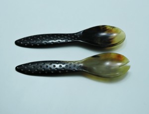 ชุดช้อนสลัดทำจากเขาควายธรรมชาติ งานแฮนด์เมด จำนวน 2 ชิ้น ราคาโรงงาน ขายดีที่สุด - Product Image 2