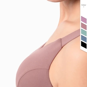 Débardeur court moulant sexy en Spandex et Polyester pour femme, avec logo personnalisé, col cœur, idéal pour le sport, le yoga et la gym - Product Image 3