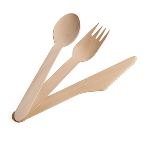 Prix d'usine, couverts en bois jetables, fourchette en bois, couteau en bois et cuillère en bois - Product Image 3