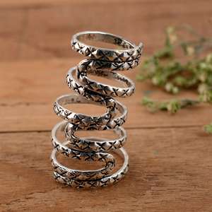 Handmade 925 Sterling Silver <b>Full</b> <b>Finger</b> Armor <b>Ring</b> Adjustable Statement Jewelry - Product Image 4