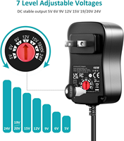 Adaptateur secteur universel 48W, multi-tensions réglables, alimentation CC 5-24V, tension variable pour bandes lumineuses LED et autres appareils électroniques