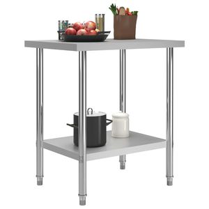 Tavolo da Lavoro per Cucina Commerciale 80x60x85 cm in Acciaio Inossidabile - Product Image 2