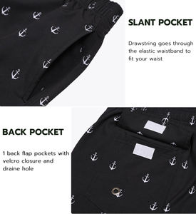 กางเกงชายหาดผู้ชายดีไซน์ยอดนิยม เนื้อผ้าเบา แห้งเร็ว ผลิตจากผ้าสแปนเด็กซ์และโพลีเอสเตอร์ เหมาะสำหรับใส่เล่นชายหาดกลางแจ้ง - Product Image 3