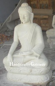 Handmade Marble Lord Buddha Sculpture - Product Image 2