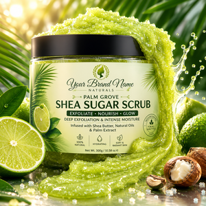 Exfoliante Corporal Hidratante Palm Grove Shea Sugar Scrub con Aloe Vera y Aceites Naturales para Venta al por Mayor, OEM y Marca Privada de Cuidado de la Piel - Product Image 1