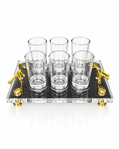 Ensemble de liqueur juif personnalisé Shabbat Kiddush en Lucite, plateau à vin en acrylique, verres à shot style animal - Product Image 3