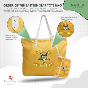 กระเป๋าถือสีเหลือง OES Shining Together Order of the Eastern Star Journal Masonic Eastern Star สำหรับสุภาพสตรี พร้อมกระเป๋าใบเล็ก - Product Image 4