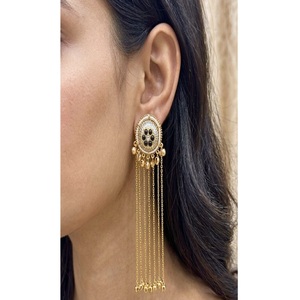 Luxury Best Quality Stone Look Gold Plated Earrings Traditional Wear for Party Wedding Function Wear Collection - Product Image 1
