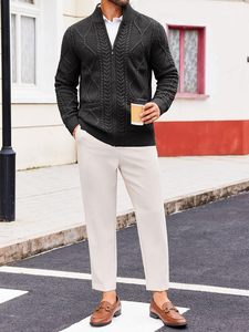 Pull en tricot personnalisé pour homme, pull d'hiver en coton doux, manches longues, confortable, tendance, tricotage sur mesure - Product Image 2