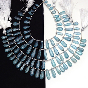 Meilleur Creative 8 pouces 10X5 5X23mm bleu cyanite à facettes en forme de poire perles de pierre en vrac prix Lot pour la fabrication de bijoux naturel - Product Image 4