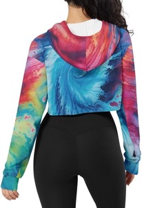 Custom <b>Long</b> <b>Sleeves</b> Yoga Sportswear Woman <b>Crop</b> Top Hoodies Women Training Hoodies - Product Image 5