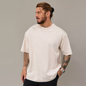 เสื้อยืดทรงบ็อกซี่ ผ้าคอตตอน 100% ล้างสีแบบ Heavy Acid Wash เสื้อยืดไซส์ใหญ่ เสื้อยืดทรงพอดีตัวสำหรับผู้ชาย - Product Image 6