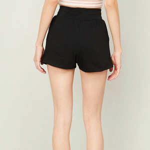 Pantalones Cortos Deportivos Negros para Mujer, Cintura Elástica, para Gimnasio, Correr, Entrenamiento, Ropa Deportiva Informal de Verano - Product Image 3