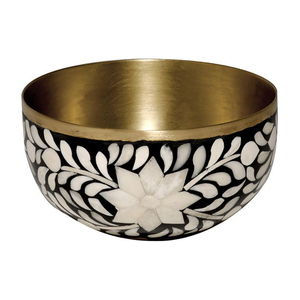Eco-Friendly Handcrafted Bone Inlay <b>Bowl</b> Blue And White Geometric Pattern <b>Mango</b> <b>Wood</b> Pedestal Serving <b>Bowl</b> for Fruit Salad Home - Product Image 6