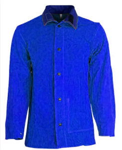 Veste de soudeur en cuir de vachette ignifuge, résistante aux étincelles, avec poches accessibles, fermeture à boutons sur les poignets, vêtements de sécurité - Product Image 6