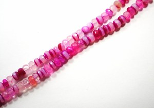 Cuentas facetadas redondas de calcedonia rosa teñida, hilo de piedras preciosas, cuentas sueltas para la fabricación de joyería al por mayor - Product Image 2