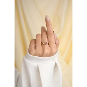 Anillo Abierto con Rubíes y Diamantes de 18K para Mujer - Product Image 3