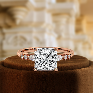Bague de fiançailles en diamant de laboratoire de 1,5 carat, taille princesse, certifiée IGI, or jaune 14 carats, minimaliste, cadeau de mariage, bague de promesse pour femme - Product Image 3