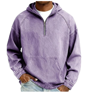 Sudadera con capucha de alta calidad para hombre, estilo vintage, lavado ácido, con cremallera, oversize, de forro polar, para invierno, estilo urbano. - Product Image 3