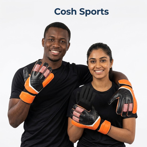 Guantes de Portero Profesionales Cosh Sports – Diseño Vibrante en Naranja y Negro con Agarre Mejorado, Proveedor de Guantes de Portero - Product Image 1