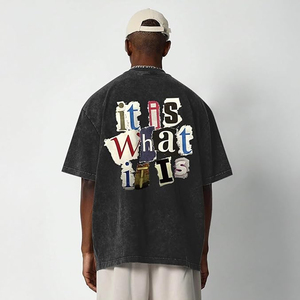 <b>Men's</b> Graphic Tees <b>Funny</b> Letter Print Vintage Oversize <b>T</b> <b>Shirts</b> Acid Wash <b>Shirt</b> Streetwear Rapper Casual Tee Top - Product Image 2
