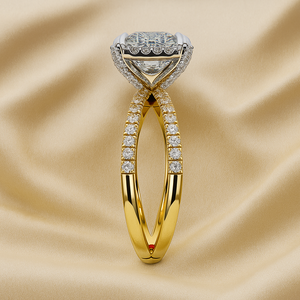 14K oro princesa corte Moissanite diamante solitario anillo de compromiso nupcial boda aniversario fiesta regalo joyería para mujer - Product Image 4