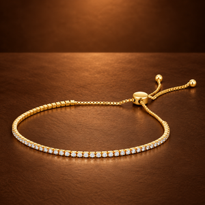 Pulsera Fina Ajustable con Línea de Diamantes de 1 mm, Piedras Brillantes Redondas Cultivadas en Laboratorio E F VVS VS, Plata 925, Oro, Platino, de 6.5 a 7.5 Pulgadas - Product Image 3