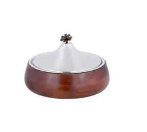 Elegant Floral Laser Engraved Stainless Steel Casserole Double Wall Insulated Hot Pot Roti Chapati Box Food Serving <b>Warmer</b> - Product Image 2