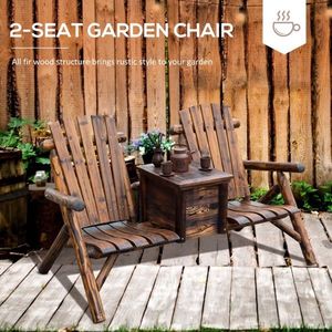 Wooden Loveseat Chair with Inset Ice Bucket Elegant Garden Sofas for Courtyard Use - Product Image 6