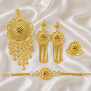 Conjunto de Colgantes Tradicionales de Moda al por Mayor, Chapados en Oro de 14K, 18K, 24K, Estilo Etíope, Eritreo, Africano, Nigeriano, Turco, Dubái, para Novias - Product Image 2