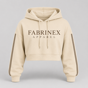 Haut court à capuche brodé à manches longues pour femme, personnalisable avec marque privée, respirant et tendance - Product Image 3