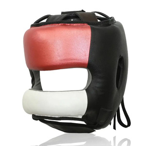 หมวกป้องกันศีรษะสำหรับชกมวยหนัง PU ราคาขายส่ง RTS พร้อมแผ่นป้องกันใบหน้าและปาก รุ่น AI-HG-20 - Product Image 5
