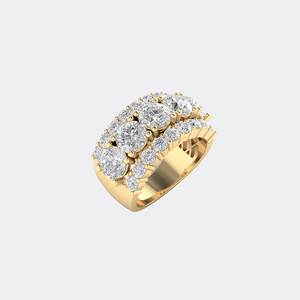 5.00CTW Round Cut Pave Prong Set Multi-Row <b>Statement</b> <b>Ring</b> - Product Image 4