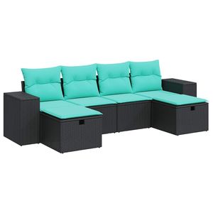 Ensemble de canapés de jardin noir et bleu - Product Image 2