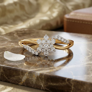 แหวนเพชรทรงกลมเพาะเลี้ยงในห้องปฏิบัติการสำหรับผู้หญิง ทอง 10K 14K 18K เงิน 925 935 แหวนเรียบหรูแบบคลาสสิก สามารถซ้อนกันได้ เหมาะสำหรับเป็นของขวัญ - Product Image 1