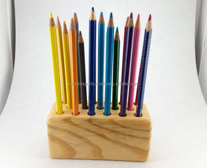 Modern Wooden Pen Holder Stand Desktop Organizer <b>Solid</b> <b>Wood</b> Pencil Holder Multi Slot Office <b>Desk</b> Accessory - Product Image 6