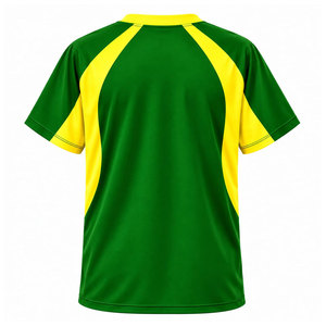 T-shirt à manches courtes vert pour homme Chi Eta Phi avec rayures jaunes et logo imprimé, coupe décontractée classique - Product Image 6