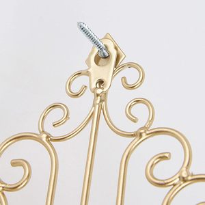 Juego de 2 Portavelas de Pared de Metal Dorado, Faroles Decorativos de Pared con Cilindros de Vidrio Transparente, Decoración de Pared - Product Image 6