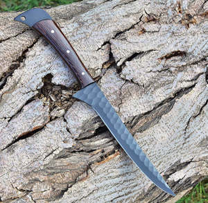 Custom Handmade Carbon Steel Fillet <b>Knife</b> Full Tang Resin Leather Sheath Modern Ambidextrous Outdoor Survival Eco-Friendly - Product Image 2