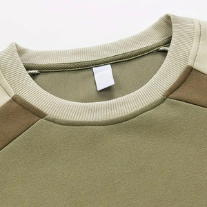 Sweat-shirt à manches raglan surdimensionné pour homme, col rond, couleur unie, pull décontracté en coton French Terry, vêtements d'automne - Product Image 2