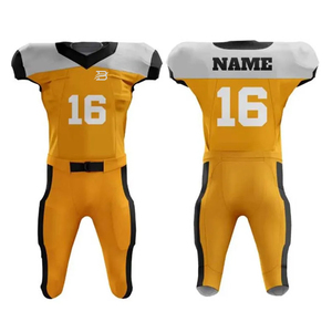 Vêtements de sport actifs durables en matériau premium, coupe athlétique, uniforme de football américain, maillot avec numéro 16 et pantalon - Product Image 2
