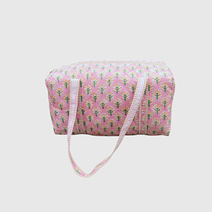 Bolsa de Viaje Tipo Weekender con Estampado Floral Rosa, Cierre de Cremallera, Bolso de Mano Portátil - Product Image 2