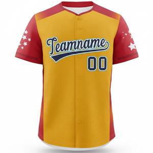 Maillot de baseball personnalisé avec logo, boutons, couleurs personnalisées de haute qualité, grandes tailles, respirant, séchage rapide, unisexe, pour équipe adulte - Product Image 1