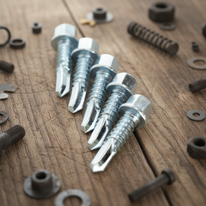 Vis autoperceuses à tête hexagonale PDC en acier au carbone, finition zincée/galvanisée/phosphatée, métriques/pouces, classe 8, fixations pour toiture, OEM - Product Image 1