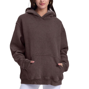 Sudadera con Capucha de Manga Larga para Mujer, Diseño Nuevo, Lavado Ácido, con Tela 100% Algodón, Cómoda para Invierno - Product Image 1