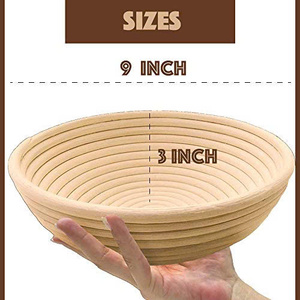 Cesta de fermentación de ratán natural artesanal para masa de pan de levadura, ideal para panaderías al por mayor - ¡Venta caliente! - Product Image 2
