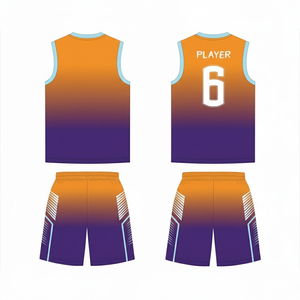 Conjunto de Camiseta de Baloncesto con Degradado Personalizado, Sin Mangas, Absorbente de Humedad, Ropa Deportiva para Adultos, Unisex, Todas las Temporadas, Impresión Sublimada - Product Image 3